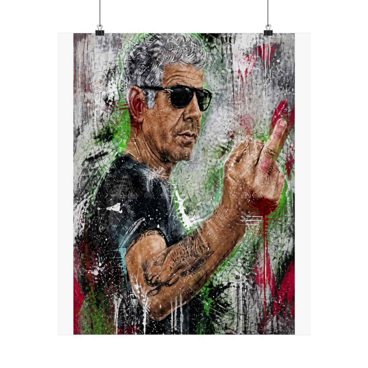 Abstract Anthony Bourdain Poster Anthony Bourdain Portrait Art Posters Painting for Living Room Bedroom Decor 12x18inch(30x45cm) Unframe-style - alternate angle 3, merchandise