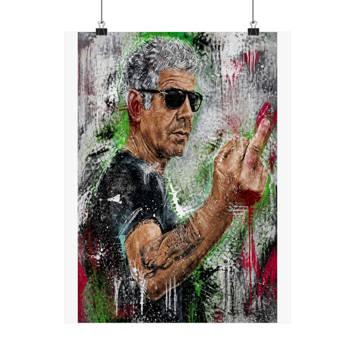 Abstract Anthony Bourdain Poster Anthony Bourdain Portrait Art Posters Painting for Living Room Bedroom Decor 12x18inch(30x45cm) Unframe-style - Official posters-wall-art merchandise