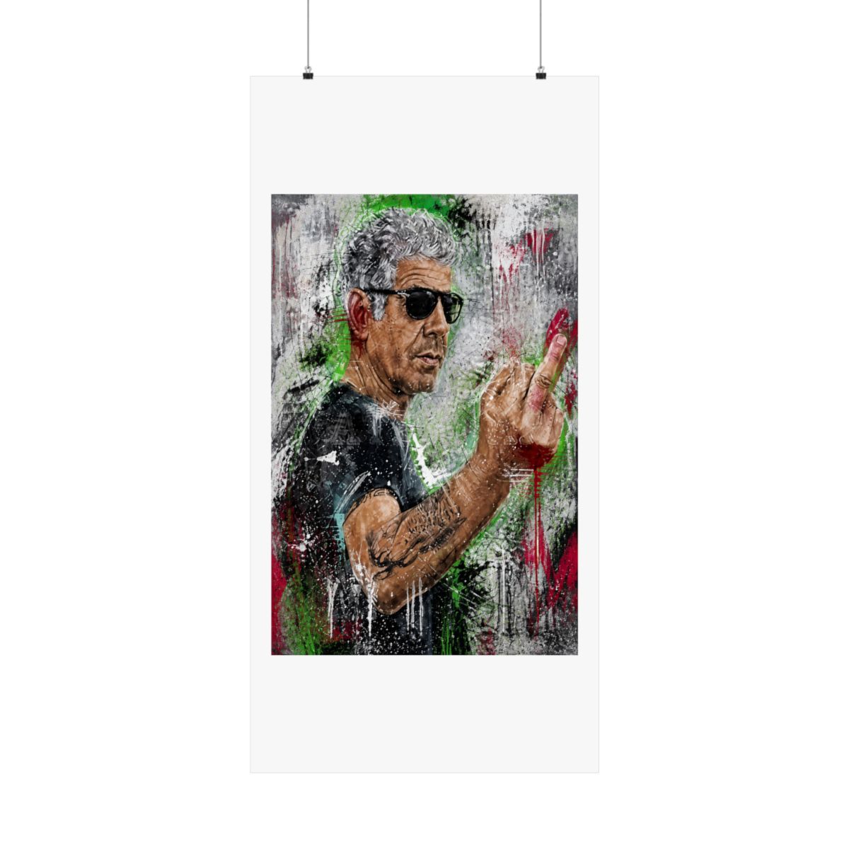 Abstract Anthony Bourdain Poster Anthony Bourdain Portrait Art Posters Painting for Living Room Bedroom Decor 12x18inch(30x45cm) Unframe-style - alternate angle 2, merchandise